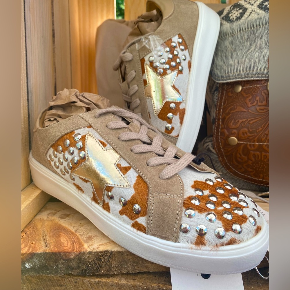 Myra Bag Cowhide Studded Sneakers NWT